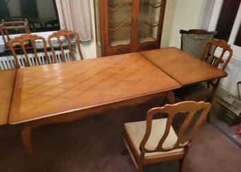 Meble dębowe w stylu chippendale stół krzesła komoda serwantka !!