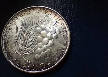 Stare monety 500 lir 1970 Watykan srebro