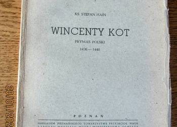 Biografia piętnastowiecznego Prymasa Polski, Wincentego Kota, z 1948r.