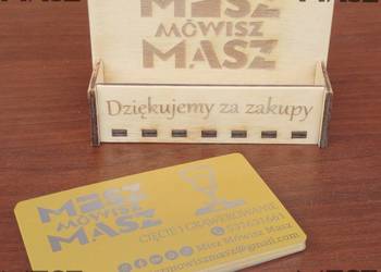 Wizytownik stojak na biurko ekspozycyjny kuwetka #MiszMówiszMasz