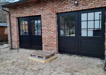 BRAMA GARAŻOWA KRIS DREWNIANE , DRZWI GARAŻOWE, OCIEPLANE CZARNE