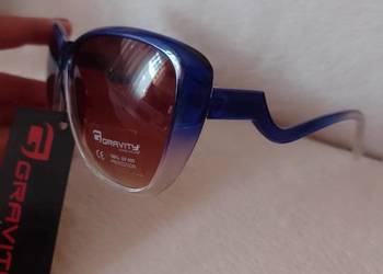 Niebiesko - bezbarwne okulary przeciwsłoneczne, ombre, NOWE