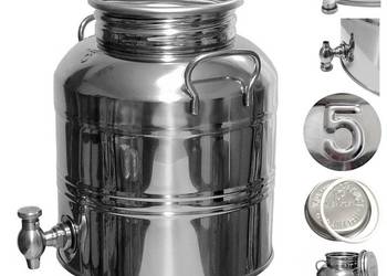 Antałek Beczka ze stali nierdzewnej beczułka bańka z kranikiem 1/2" inox 5L