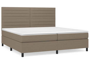 Łóżko kontynentalne z materacem taupe tkanina 200x200 cm WM-3141885
