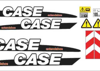 Naklejki Case 580 mocny klej, odporne, laminat UV