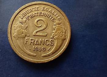 Stare monety 2 frank 1939 Francja