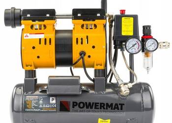 Kompresor bezolejowy 6l sprężarka 8 bar 150l/min 230v cichy 59db