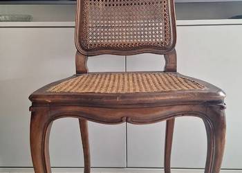 Krzesło ludwikowskie vintage / styl Ludwik XV / plecionka wiedeńska ratta
