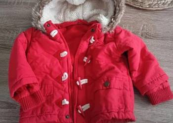 Kurtka z kapturem czerwona chłopięce zimowa
