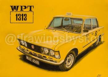 Rysunek 50x65 cm - Polski Fiat 125p Zmiennicy