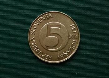 SŁOWENIA - 5 tolarów, 2000r.