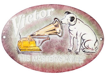 VICTOR pies przy gramofonie żeliwny szyld reklama zawieszka VICTOR pies przy gramofonie żeliwny szyld reklama zawieszka