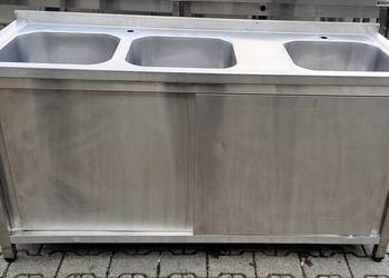 ZLEW 3 KOMOROWY Z SZAFKĄ - DRZWI SUWANE - 160/60/85 CM - M.1170.N
