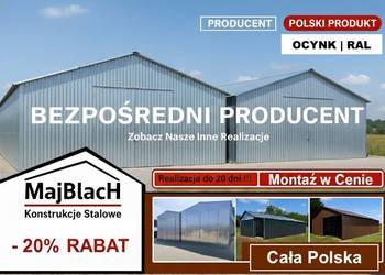A24-Wysoki Garaż Blaszany Ocynkowany - Magazyn - OBNIŻAMY CENY – Maj-Blach