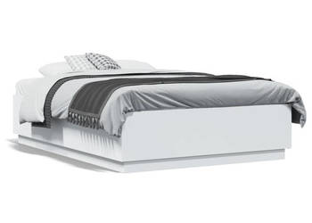 Rama łóżka z LED biała materiał drewnopochodny 120x190 cm WM-3209653