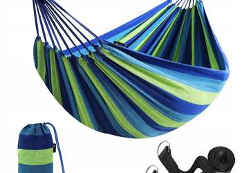 Hamak Bawełniany Z Paskami Do Ogrodu Balkonu Kemping ANYOO