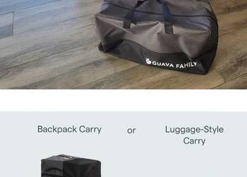 Łóżeczko turystyczne małe lekkie z torbą w formie plecaka idealne do podróż