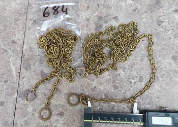 684 Łańcuchy łańcuszki starego zegara podłogowego stojącego mosiądz