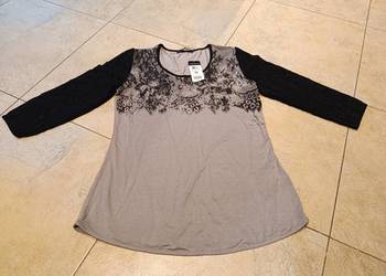 Bluzka z ozdobnym koronkowym motywem i rękawami Betty Barclay vintage