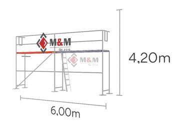 Rusztowanie elewacyjne 25,2 m2 Rusztowanie 6x4,2m Podesty drewniane