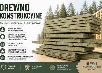 Drewno konstrukcyjne szorstkie, więźba dachowa, kantówki, krokwie