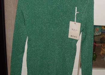 Zielony Półgolfik z lurexu roz .M/L