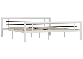 Łóżko Metalowe Białe Rama Łóżka Ze Stelażem Biała 180x200 cm WM-284549