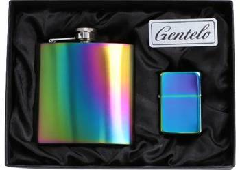 Zestaw Elegancka Piersiówka i Benzynowa Zapalniczka Gentelo