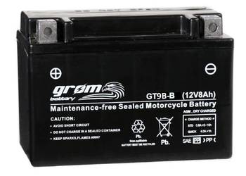 Akumulator motocyklowy 12V 8Ah 120A GROM GT9B-B YT9B L+
