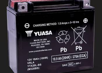 NOWY Akumulator motocyklowy YUASA YTX20L-BS AGM 18,9Ah 270A