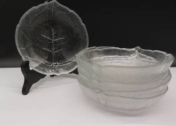 Zestaw Szklanych talerzyków Arcoroc Aspen z tłoczonym wzorem liścia 6szt.