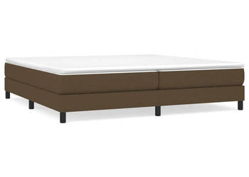 Łóżko kontynentalne z materacem brązowe tkanina 200x200 cm WM-3144104