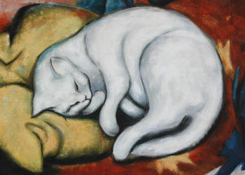 Prezent dla kociary Obraz Biały kot - Franz Marc