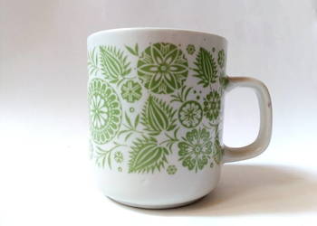 kubek z etnicznym zielonym wzorem Lubiana vintage PRL kubek z etnicznym zielonym wzorem Lubiana vintage PRL