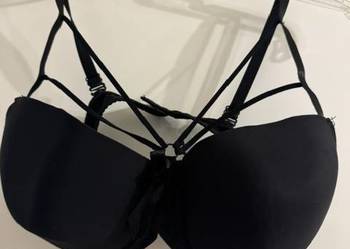 Biustonosz Rose girl 36/80C czarny gładki z fiszbiną miękki modelujący