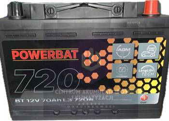 Akumulator PowerBat 12V 70Ah 720A AGM