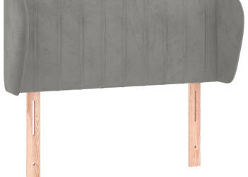 Zagłówek uszak jasnoszary 93x23x78/88 cm aksamitny WM-3117418