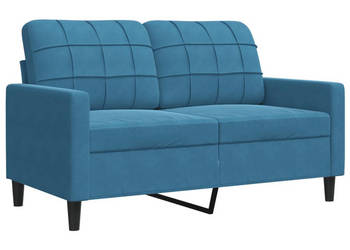 Sofa 2-osobowa niebieski 120 cm tapicerowana aksamitem WM-4007623