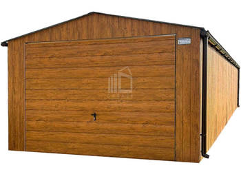 Garaż blaszany 4x12m  brama uchylna drzwi 2x okno rynny dwuspad ID769