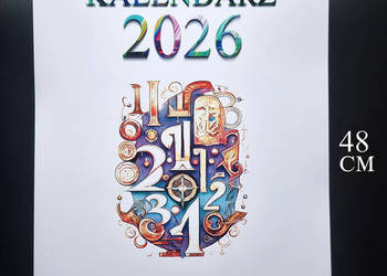 Kalendarz 2026 ścienny/miesięczny 48cm/33cm A3+