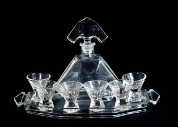 Bardzo stary Zestaw do likieru / alkoholu Stolzle - Huta Hermanova