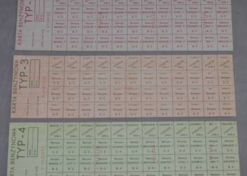 Rzadkie karty na benzynę z PRL TYP 2,3,4