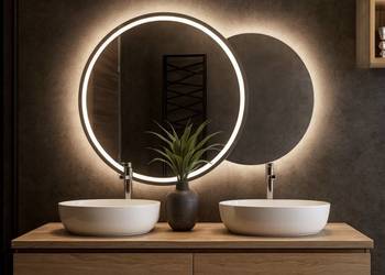 Zestaw luster łazienkowych piaskowanych z podświetleniem - UNIVERSE LED III