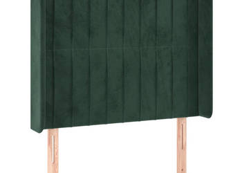 Zagłówek do łóżka z LED ciemnozielony 93x16x118/128 cm aksamit WM-3124325