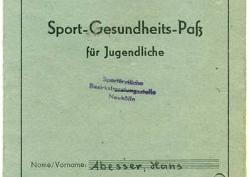 Sport Gesundheits dokument DDR Hans Abesser