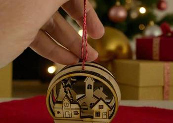 Bombka trójwymiarowa mini wioska