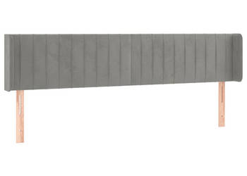 Zagłówek uszak jasnoszary 183x16x78/88 cm aksamit WM-3119066