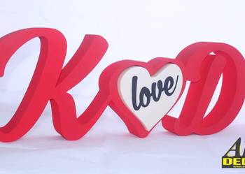 Inicjały Na Stół Pary Młodej Z Napisem Love - Ślub - Wesele