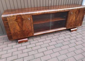 Komoda ART-DECO Orzech RTV Niska 210 Zgrabna Stara Antyk Po Renowacji.