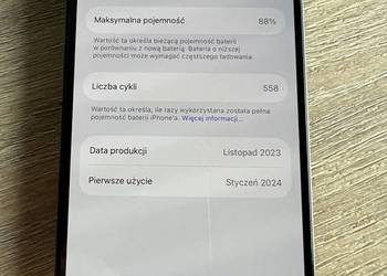 iPhone 15 bateria 88% styczeń 2024